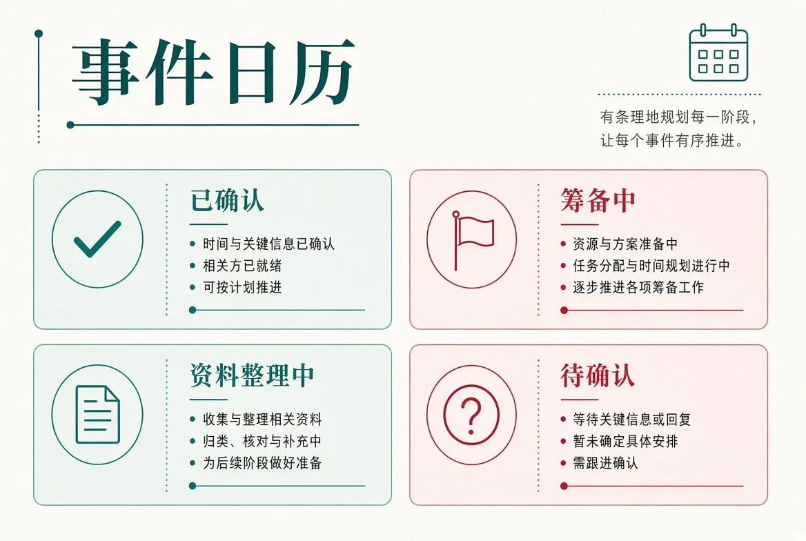 娱乐资讯事件状态与日历导览